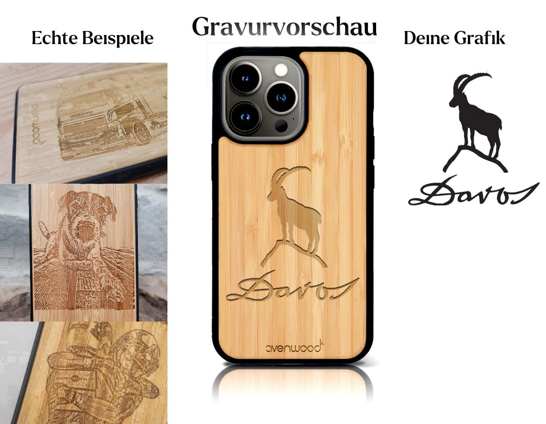 INDIVIDUELL iPhone 15 Pro Bambus-Kunststoff